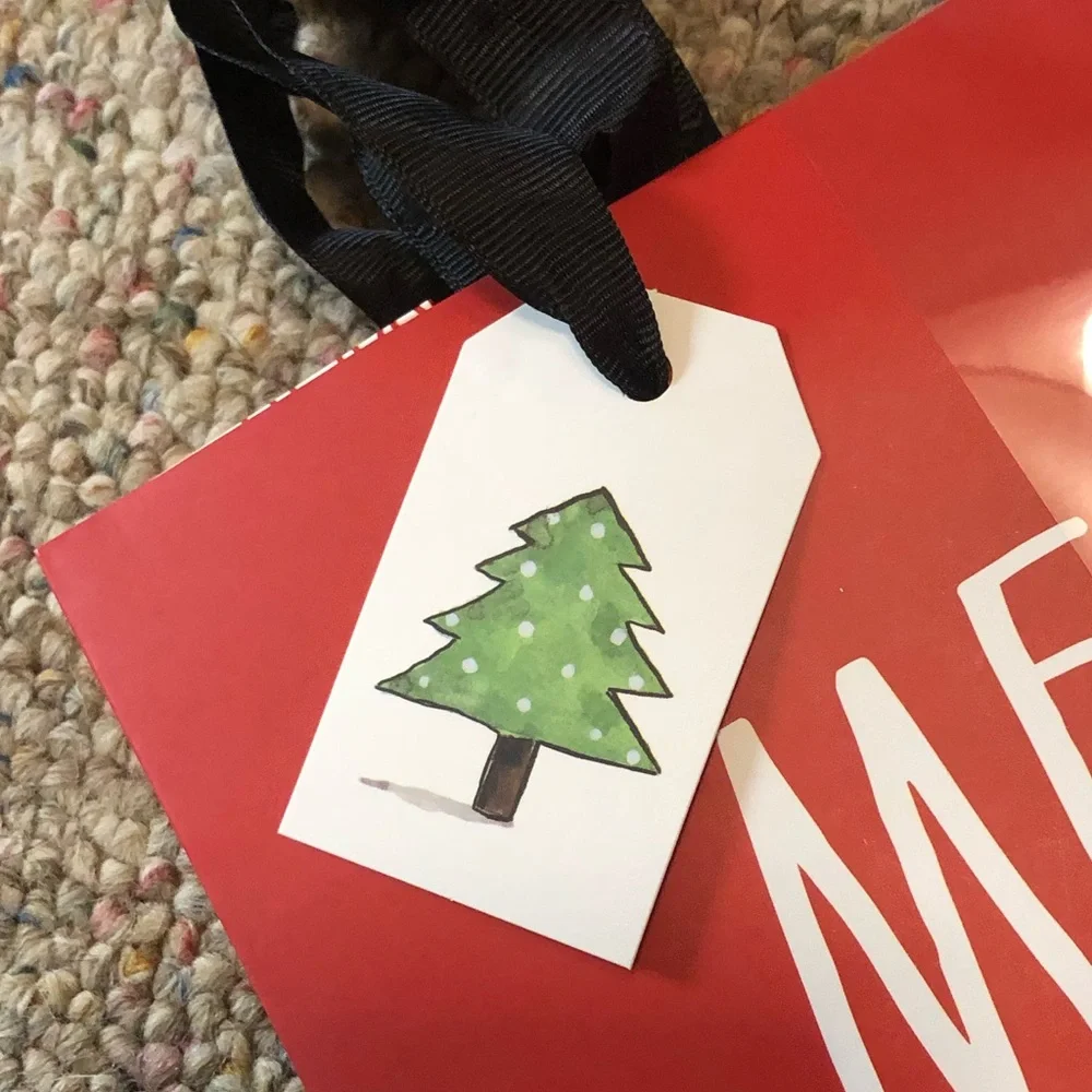 🆕 Rae Dunn MERRY and BRIGHT Gift Bags with Tags 3 Pack